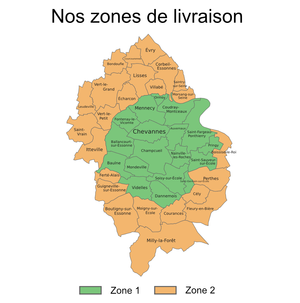 Livraison A+R Zone 2 (lien de carte de zones dans les caractéristiques à gauche).
